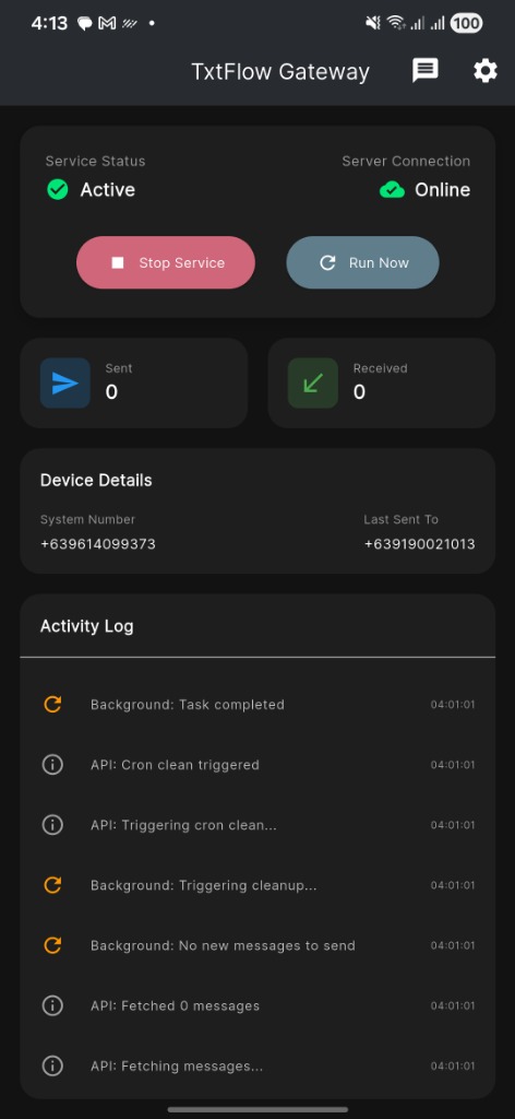 TxtFlow - Android SMS Gateway | Turn your phone into an SMS API